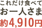 これだけ食べておひとりさま約4,910円