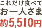 これだけ食べておひとりさま約5,510円