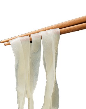 こだわりの平打ち麺
